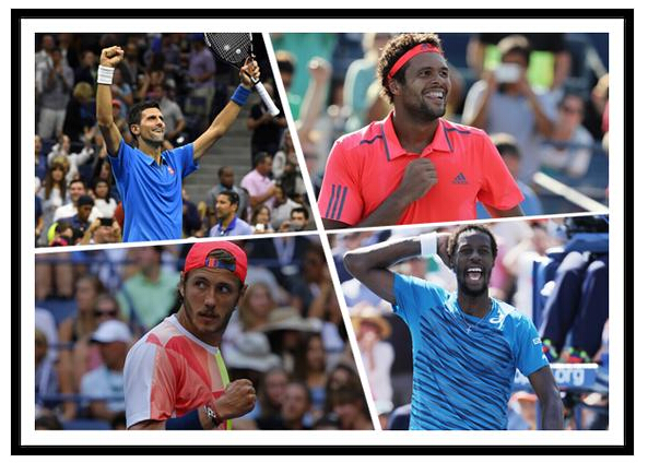 2016年美国网球公开赛男单上半区八强：小德、特松加、普伊、孟菲尔斯